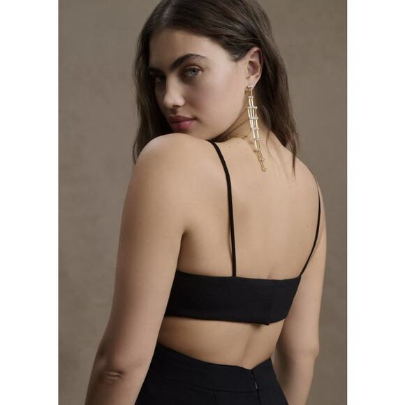 BHLDN Livy Cutout V-Neck Gown Black Size 10 - Picture 4 of 11